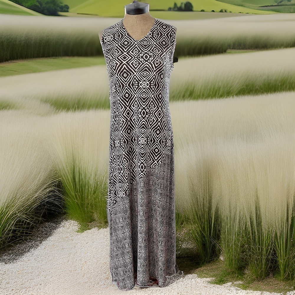 Soft Surroundings Sleeveless Heavenly Soft Tulum Maxi Column Dress Burnt Hickory - Picture 4 of 6